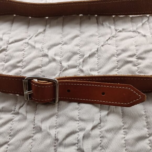 Vintage Green Suede Leather Shearling Fur Muff Adjustable Strap Purse w Pocket - Picture 8 of 13